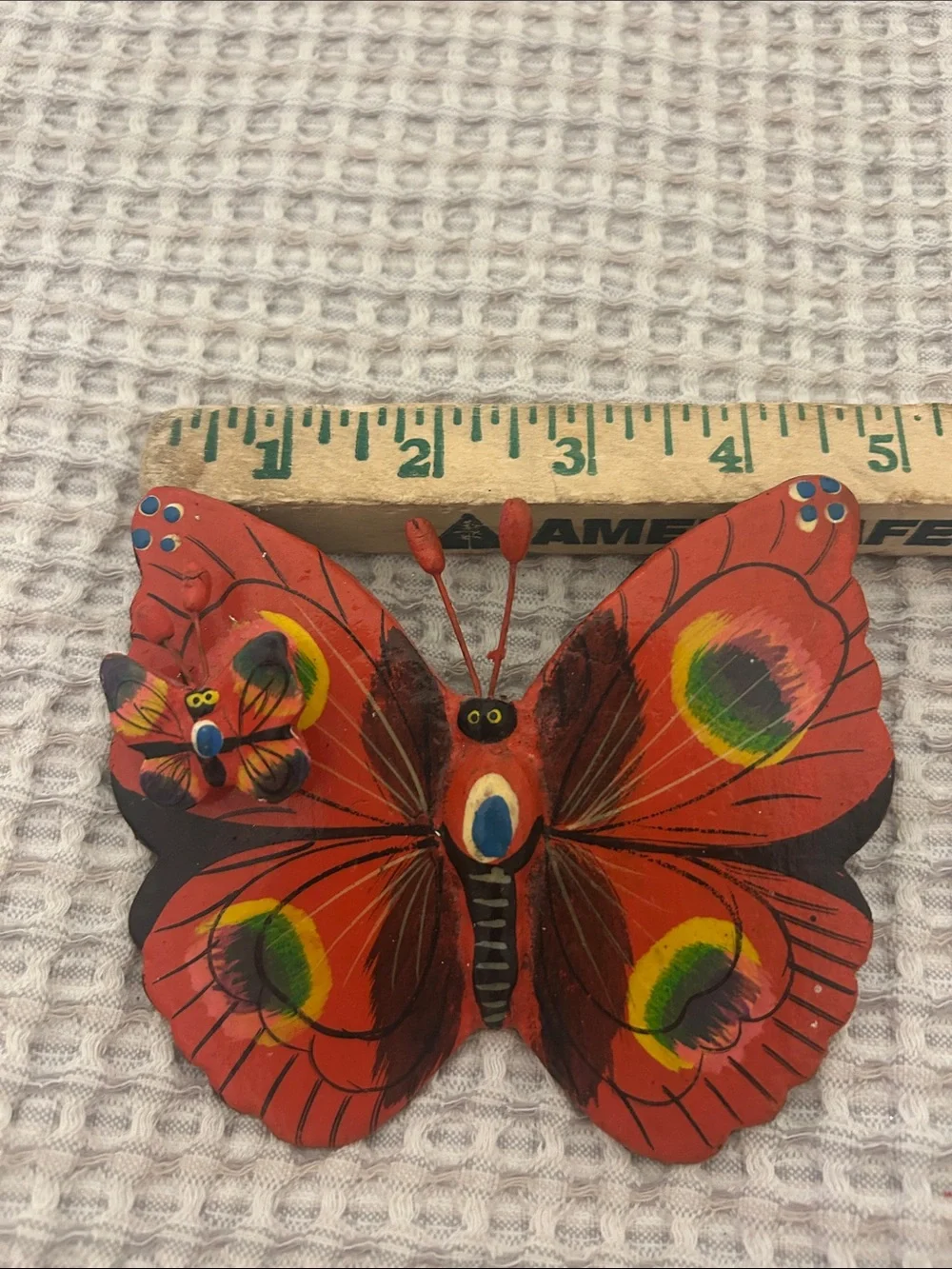 Vintage Chalkware Butterfly wall Hanging 60-70’s Era
